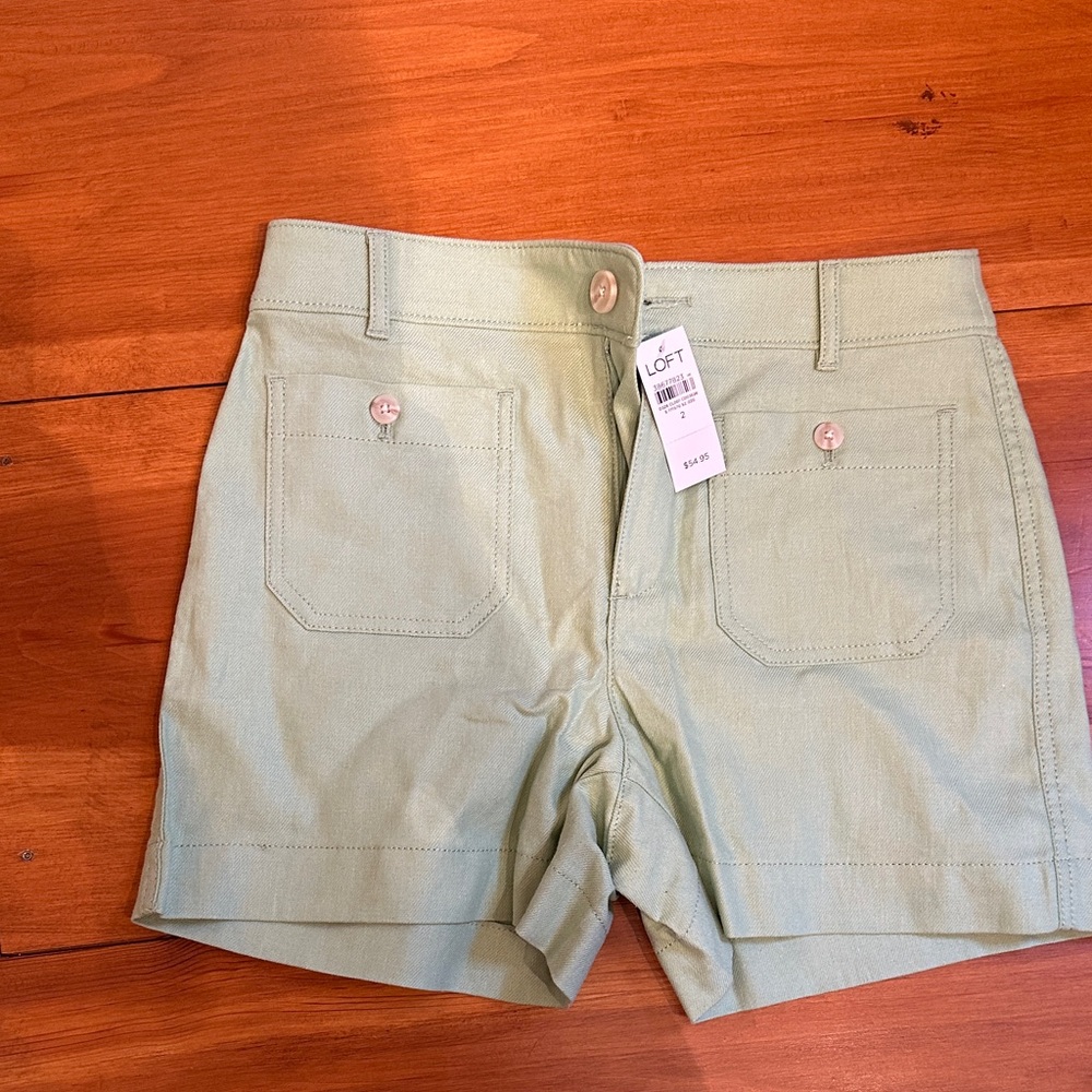 LOFT High Waist Light Green Shorts